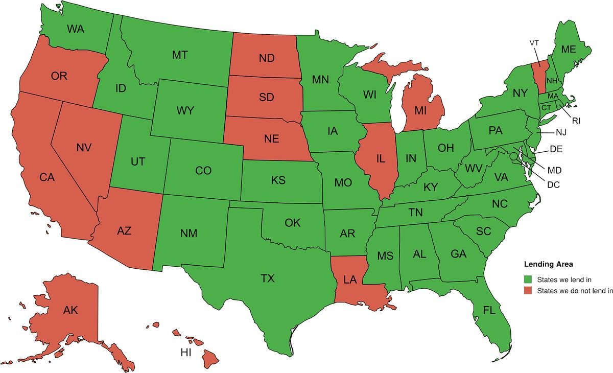 map of states where we lend